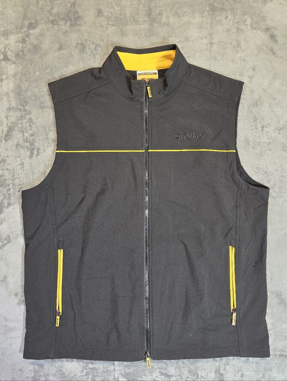 Stryker Running Style Vest Size Large Black Yellow Accents